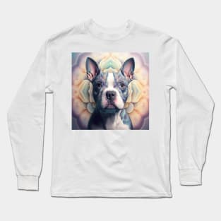 A Fractal Design of An American Boston Bull Terrier Long Sleeve T-Shirt